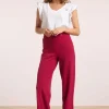 Fashion Smashed Lemon Norah Broek In Rood