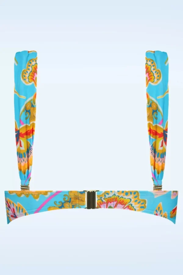 Online Cyell Orient Padded Bikini Top In Blauw