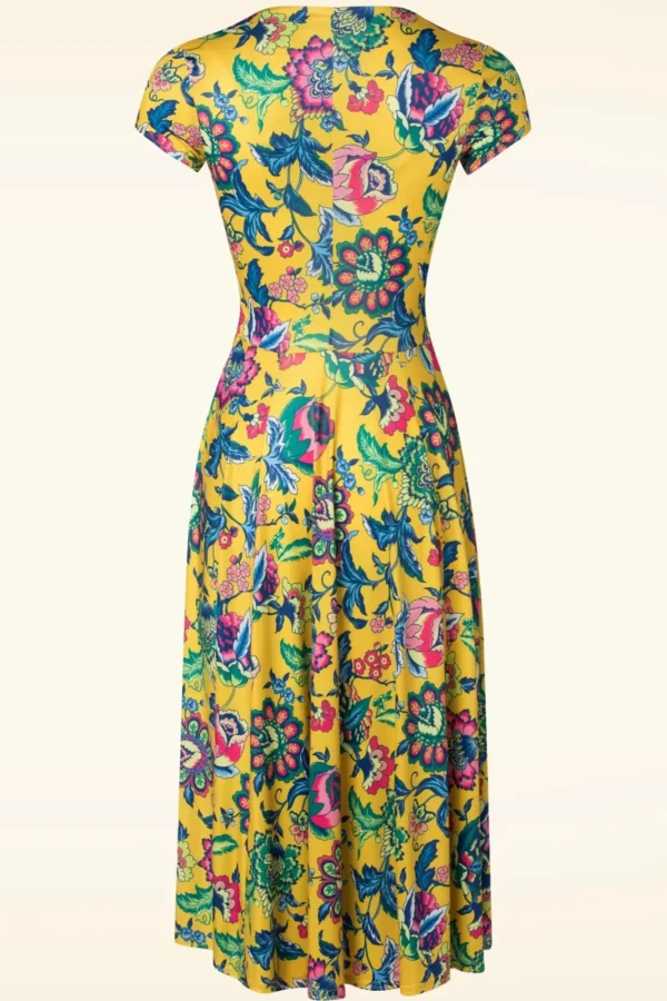 Sale Vintage Chic for Topvintage Petty Floral Swing Jurk In Geel