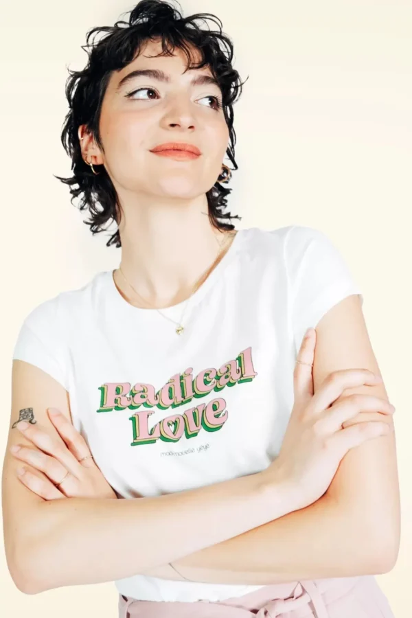 Shop Mademoiselle Yu00e9Yu00e9 Radical Love T-Shirt In Ecru
