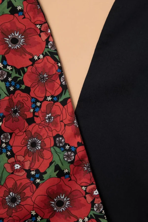 Store Be Bop a Hairbands Retro Poppies Haarsjaal In Zwart En Rood