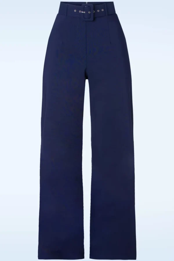 Store Vintage Chic for Topvintage Sasha Pantalon In Marineblauw