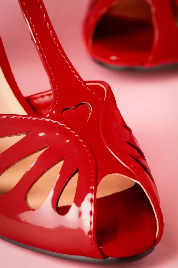 New Banned Retro Secret Love-Sandalen In Lippenstiftrood