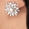 Hot Lovely Starburster Parel Knopjes In Zilver