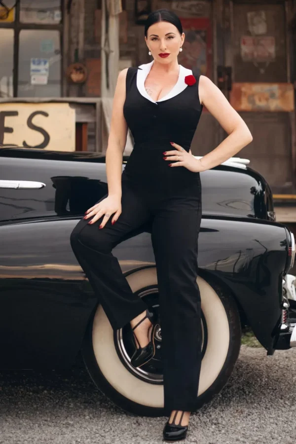 Cheap Vintage Diva The Luchia Jumpsuit In Zwart