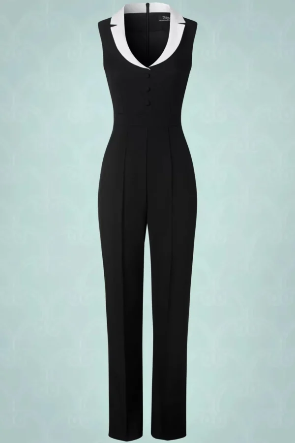 Cheap Vintage Diva The Luchia Jumpsuit In Zwart