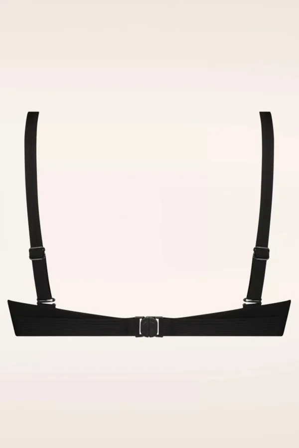 New TC Beach Triangle Bikinitop In Black Rib