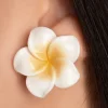 New Glitz-o-Matic Tropical Summer Flower Stud Oorbellen In Wit