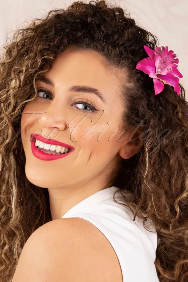 Discount Topvintage Boutique Collection Tropical Vibes Haarbloemclip In Roze
