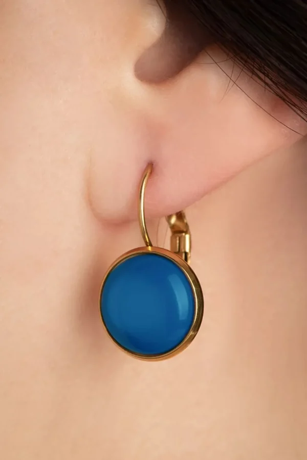 Cheap Urban Hippies Vergulde Dot Oorbellen In Grieks Blauw