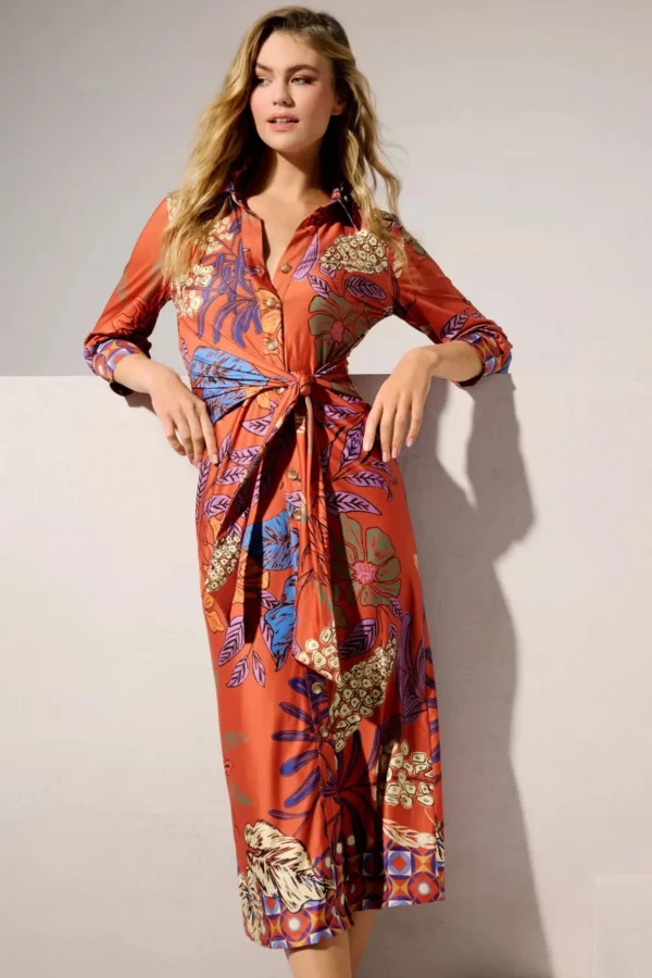 Outlet K-Design Veronica Midi Jurk In Oranje