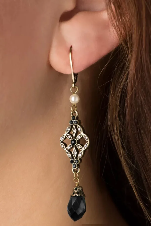Discount Lovely Victoriaanse Filigraan Oorbellen In Zwart
