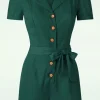 Fashion Banned Retro Viola Playsuit In Donker Groen